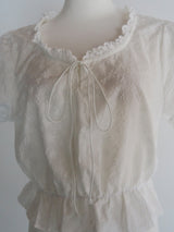 PUFF SLEEVE LACY BLOUSE