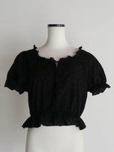 PUFF SLEEVE LACY BLOUSE