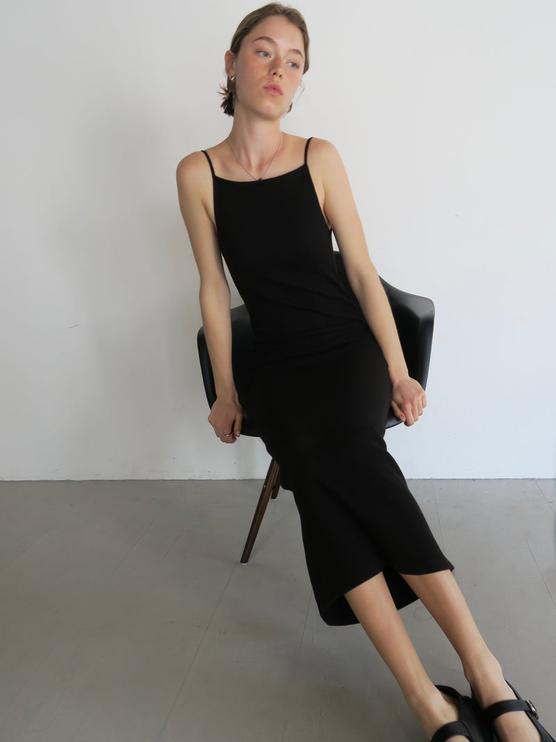back open rib cami dress