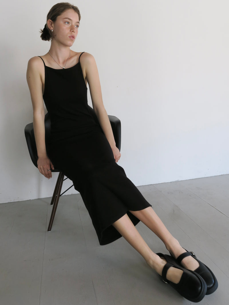 back open rib cami dress