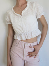 PUFF SLEEVE LACY BLOUSE
