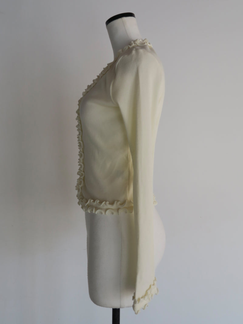 FRILLS TIGHT CARDIGAN
