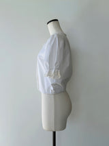 soft puff frill blouse