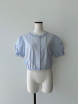 soft puff frill blouse