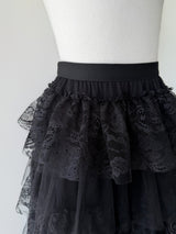 ruffle lace maxi skirt