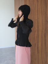 onion gather design blouse（black）