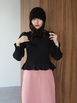 onion gather design blouse（black）