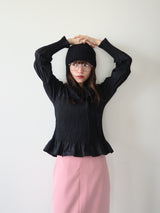 onion gather design blouse（black）