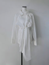 Waist-Tie Cotton Shirt