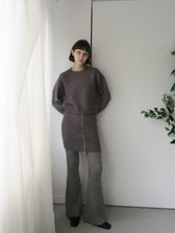 rib flare knit pants