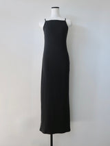 BACK OPEN RIB CAMI DRESS