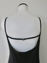 BACK OPEN RIB CAMI DRESS