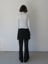 rib flare knit pants