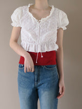 PUFF SLEEVE LACY BLOUSE