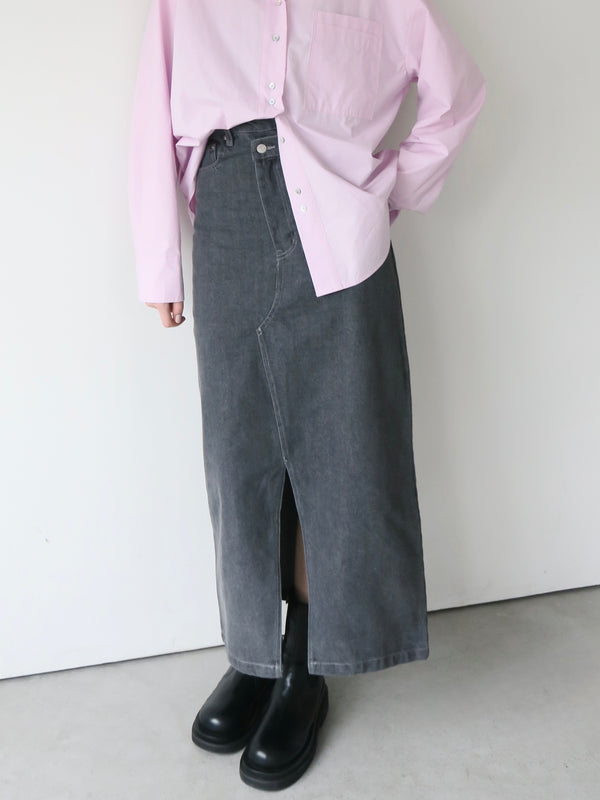 asymmetry denim skirt