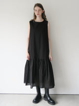 tiered sleeveless flare dress
