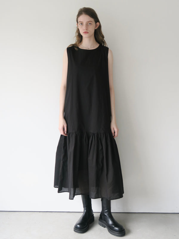 tiered sleeveless flare dress