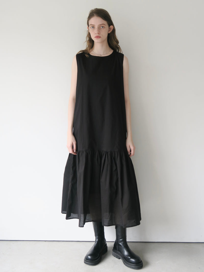 tiered sleeveless flare dress