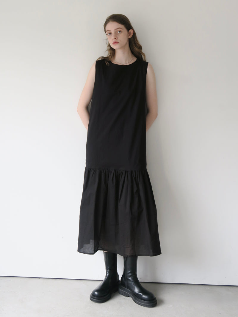 tiered sleeveless flare dress