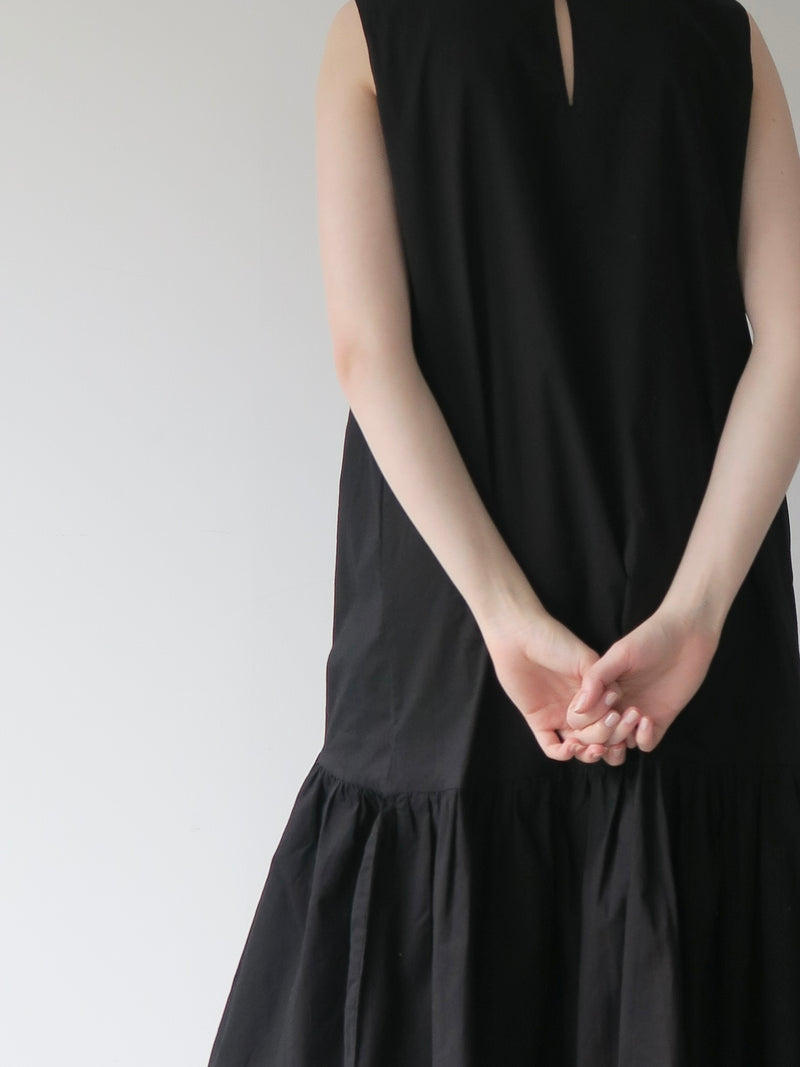 tiered sleeveless flare dress