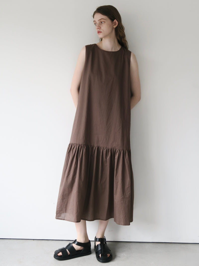 tiered sleeveless flare dress